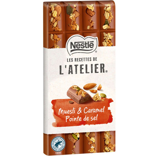 Nestlé Chocolat au Lait au museli et caramel pointe de sel 170g