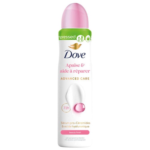 Dove Apaise & Aide à Réparer Déodorant Spray Anti-Transpirant Compressé Beauty Finish 100ml