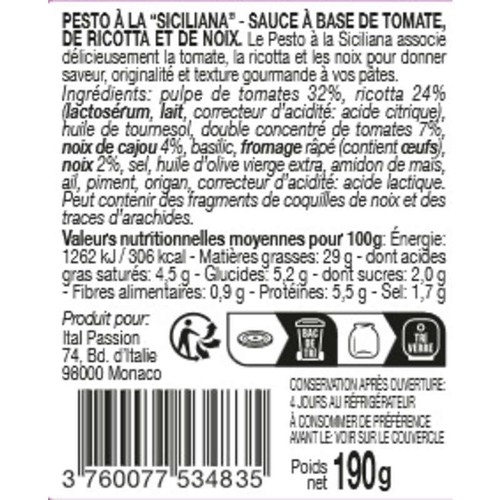 Florelli Pesto Alla Siciliana 190g