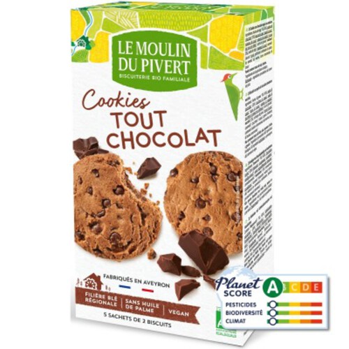 [Par Naturalia] Moulin Du Pivert Cookies Tout Choco 175G Bio