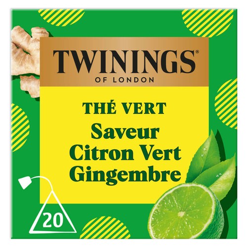 Twinings Thé Vert Saveur Citron Vert Gingembre 32g