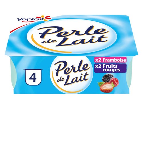 Yoplait Perle De Lait Fruits rouges Yaourt Brassé pots 4x125g