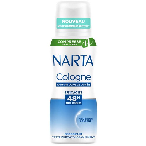 Narta Déodorant Cologne Parfum Longue Durée Efficacité 48H Anti-Odeurs 100ml