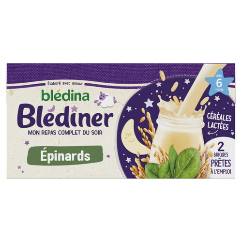 Bledina Blediner Briques Epinards 2X250Ml Dès 6 Mois