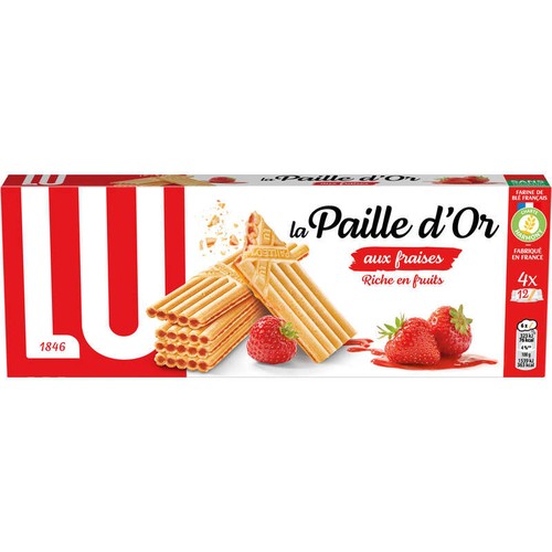 Lu La Paille d'Or Biscuits Gaufrettes Fraises et Fraises des Bois 170g