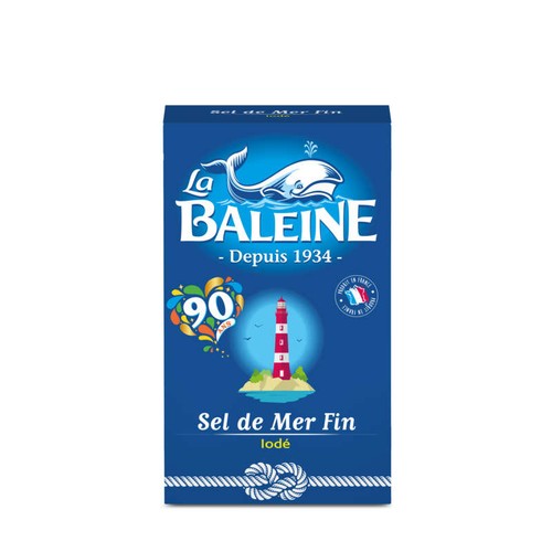 La Baleine Sel de mer fin iodé étui carton 500g