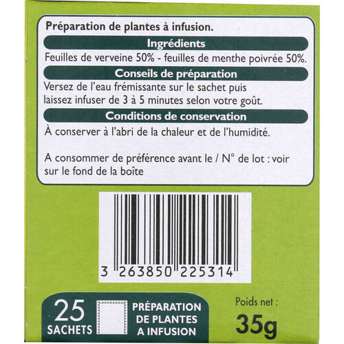 Leader Price Infusion Verveine Menthe 35g