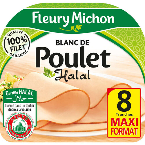 Fleury Michon Blanc De Poulet Halal Tranches Fines X8