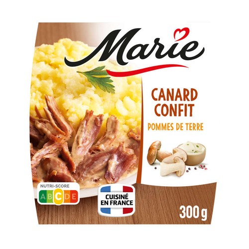Marie Canard Confit Écrasé De Pommes De Terre Et Crème Aux Cèpes 300g