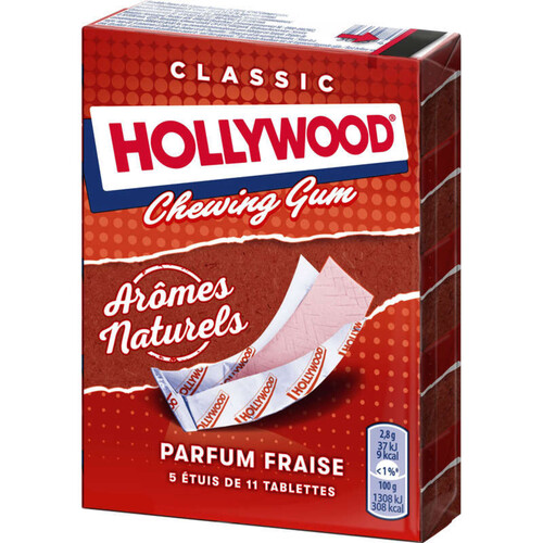 Hollywood Chewing-gum Chlorophylle Fraise 155g