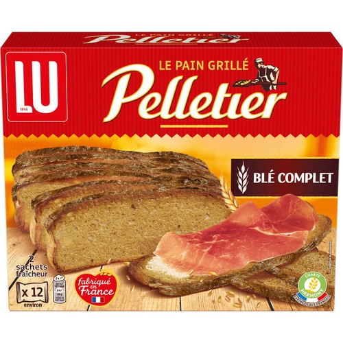 Lu Pelletier Pain grillé Blé Complet 500g