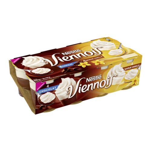 VIENNOIS Liégeois panaché chocolat vanille 8 x 100g