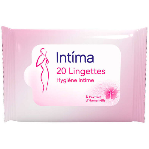 Intima Lingettes Hygiène Intime usage quotidien Hamamélis x20