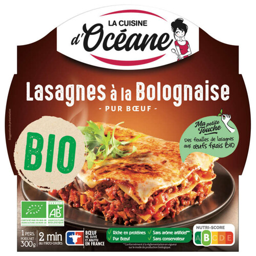 La Cuisine d'Océane Lasagnes à la Bolognaise pur Boeuf Bio 300g
