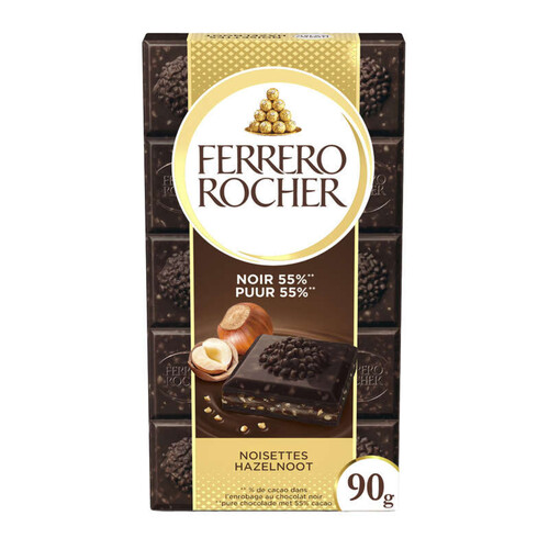 Ferrero Rocher Tablette De Chocolat Noir Noisettes 90G
