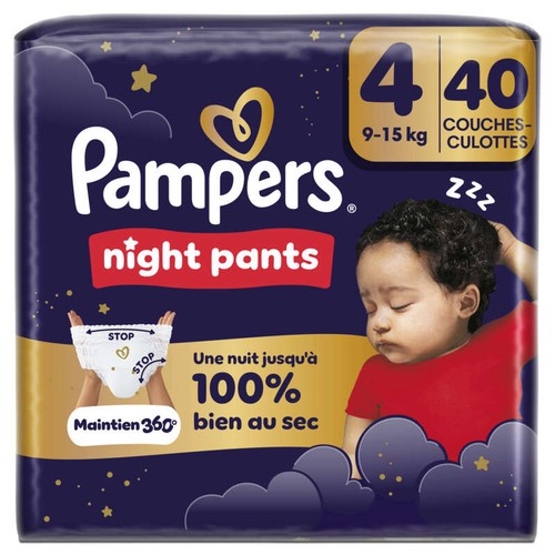 Pampers Night Pants Taille 4 - 9kg-15kg – x40 Couches