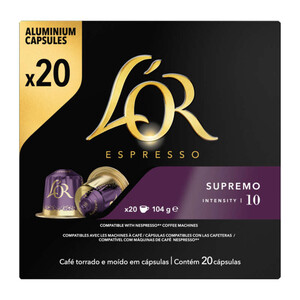 L'OR Café Supremo intensité 10 x20 capsules 104g