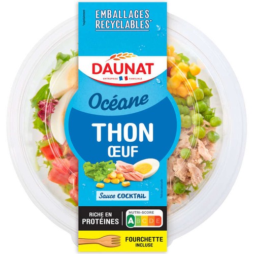 Daunat Salade bulle fraicheur Thon Œuf crudités 250g