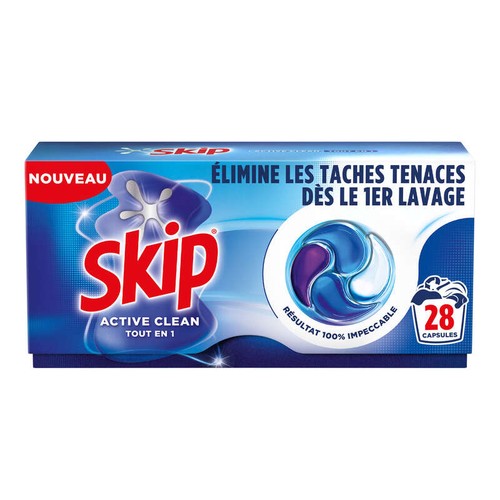 Skip Capsules Lessive Active clean Tout en 1 x28