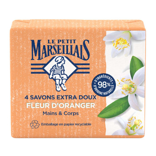 Le Petit Marseillais Savon Extra Doux Fleur D'oranger 4x100g
