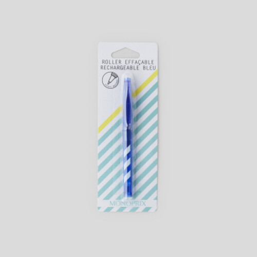 Monoprix Roller Effaçable Rechargeable Bleu