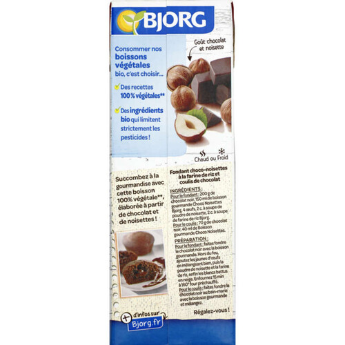 Bjorg Boisson végétale riz chocolat noisettes bio 1L