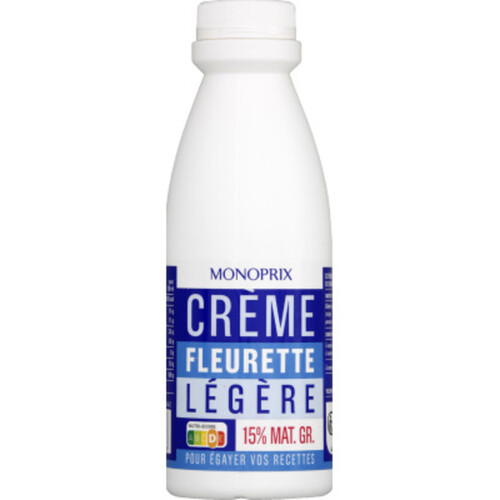 Monoprix Crème Fleurette Légère 15% Mat. Gr 50cl