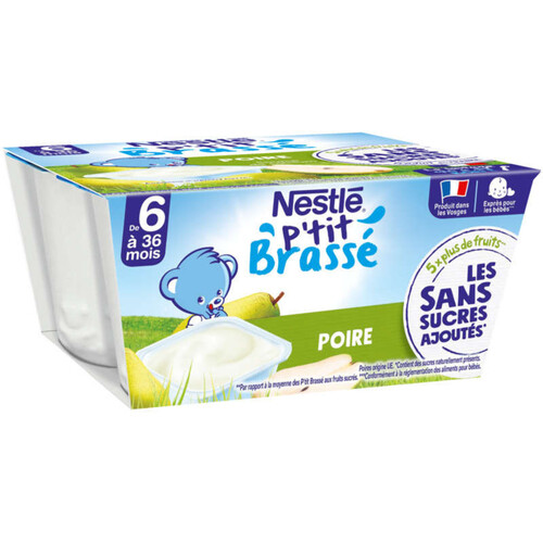 Nestlé P'tit brassé Poire dès 6 mois 4x90g