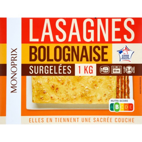 Monoprix Lasagnes bolognaise surgelées 1kg