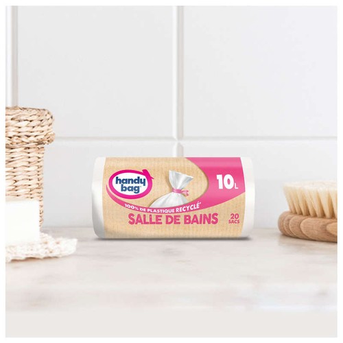 Handy bag sacs poubelle pour salle de bains 20x10L