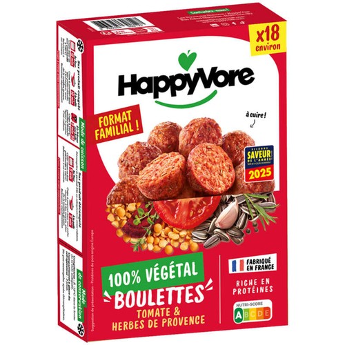 Happyvore Boulettes tomate végétales 324g