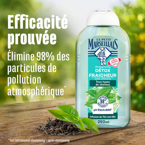 Le Petit Marseillais Shampooing Réveil Détox thym et thé vert bio 250ml