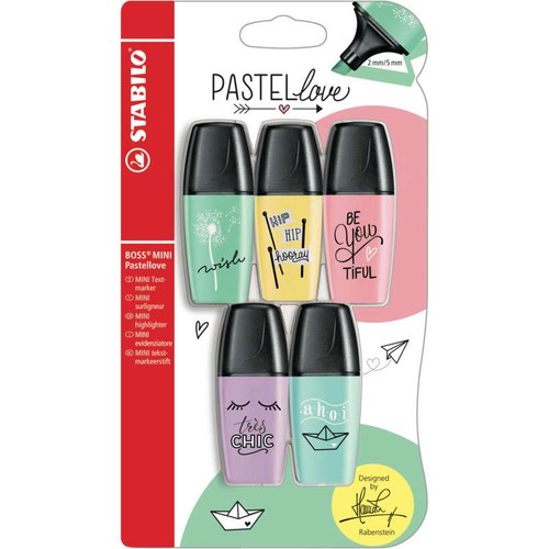 Stabilo 5 Surligneurs Boss Mini Pastel Love