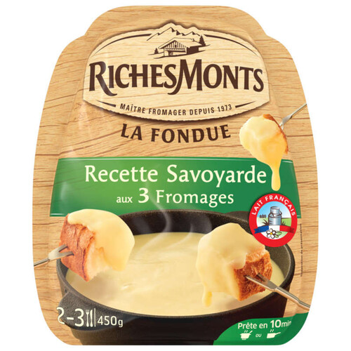 Richesmonts Fondue savoyarde aux 3 fromages (tomme,emmental et conté) 450G