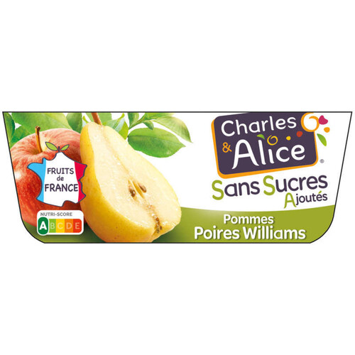 Charles & Alice Desserts Pommes & Poires Williams 4x100 g