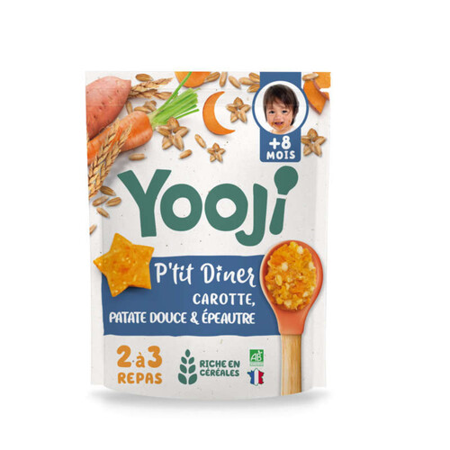 Yooji P'tit diner Carotte Patate douce & Epeautre Bio dès 8 mois - 300g