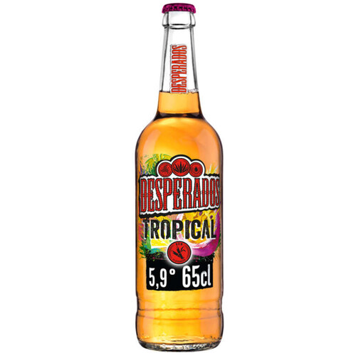 Desperados Tropical Bière aromatisée au spiritueux Rhum Fruit de la passion & Citron vert 65cl