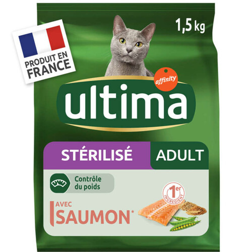 Ultima Croquettes Au Saumon Pour Chat Stérilisé Adulte 1,5Kg