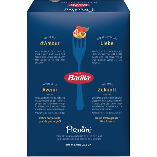 Barilla Piccolini Pâtes Mini Pipe 500g