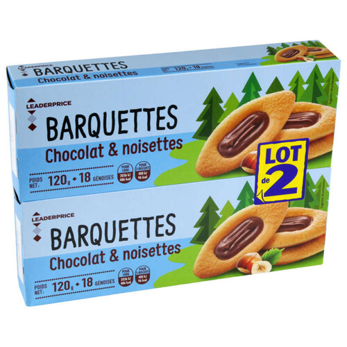 Leader Price Barquettes Chocolat & Noisettes 2x120g