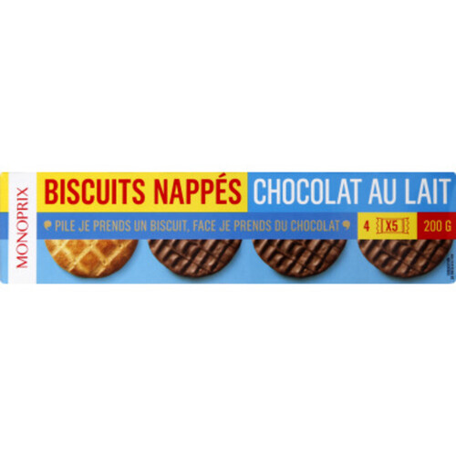 Monoprix Biscuits Nappés Chocolat au Lait 200g
