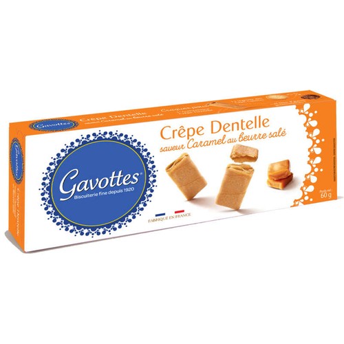 Les Gavottes crêpe dentelle saveur caramel au beurre salé 60g