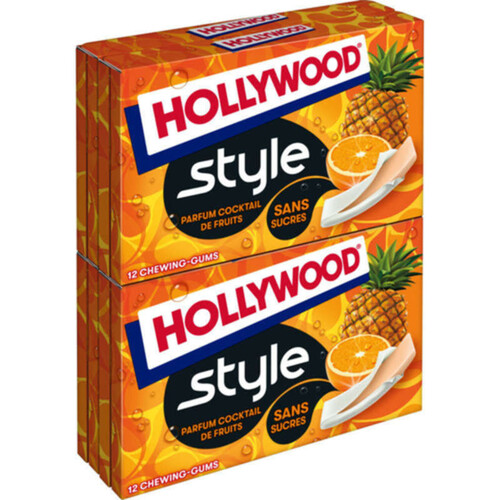 Hollywood Chewing-gum Cocktail de Fruits sans sucres 92g