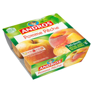 Andros Compote Pomme Pêche 4x100g