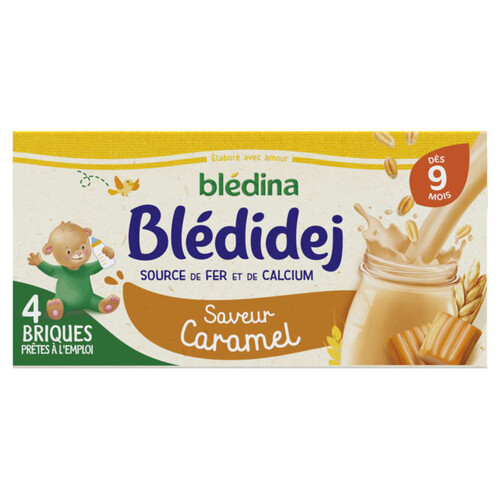 Bledina Bledidej Lait et Céréales Saveur Caramel Dès 9 Mois 4x250ml 