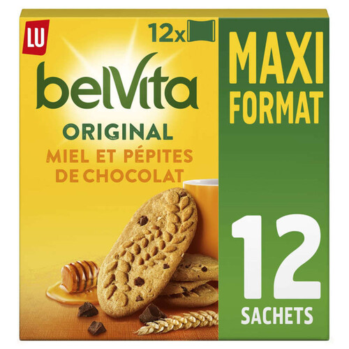 Lu Belvita Petit Déjeuner Biscuits Miel et aux pépites de Chocolat 650g