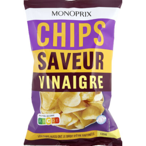 Monoprix chips saveur vinaigre 135g