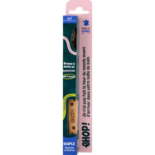 eHOP! Brosse à dents en bois Modèle adulte souple x1