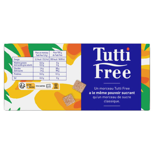 Tutti Free édulcorant bruns en morceaux le pack de 290g