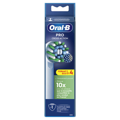 Oral-B Pro Brossettes Pour Brosse À Dents Cross Action x4